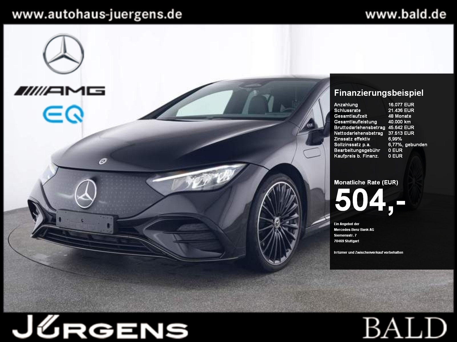 Mercedes-Benz EQE 350 AMG-Sport Burm Airm Night 21