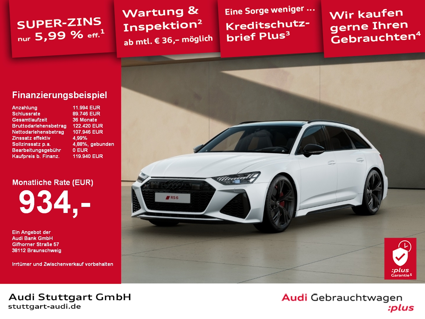 RS 6 Avant 4.0 TFSI quattro tiptronic B&O Pano