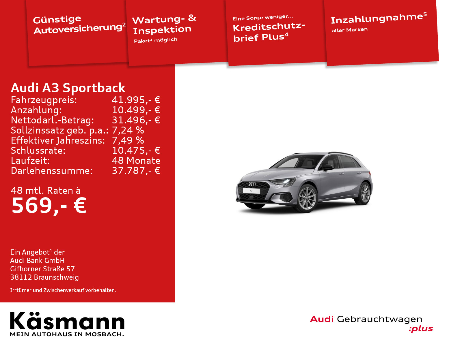 Audi A3 Sportback advanced 30TFSI S line