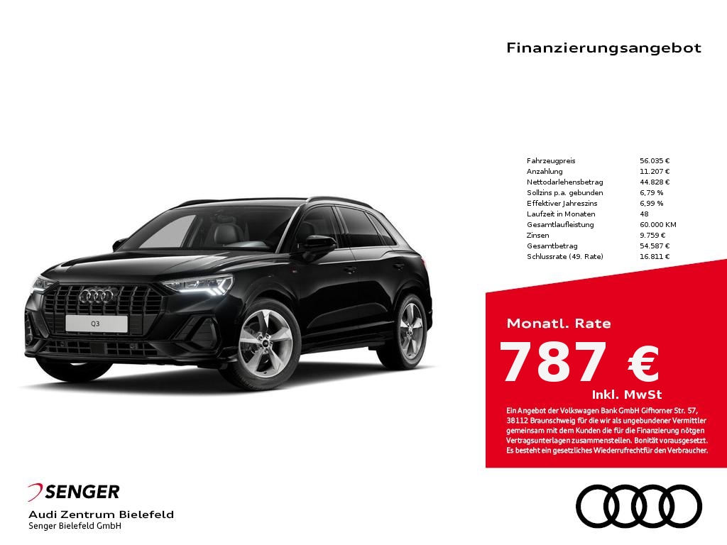 Q3 S line 35 TDI Optikpaket LED Sitzheizung 