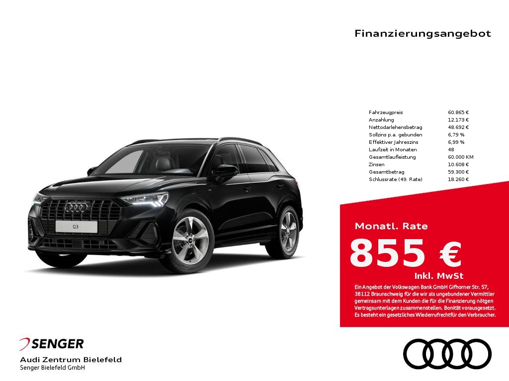 Q3 S line 35 TDI Optik-Paket Sitzheizung Navi 
