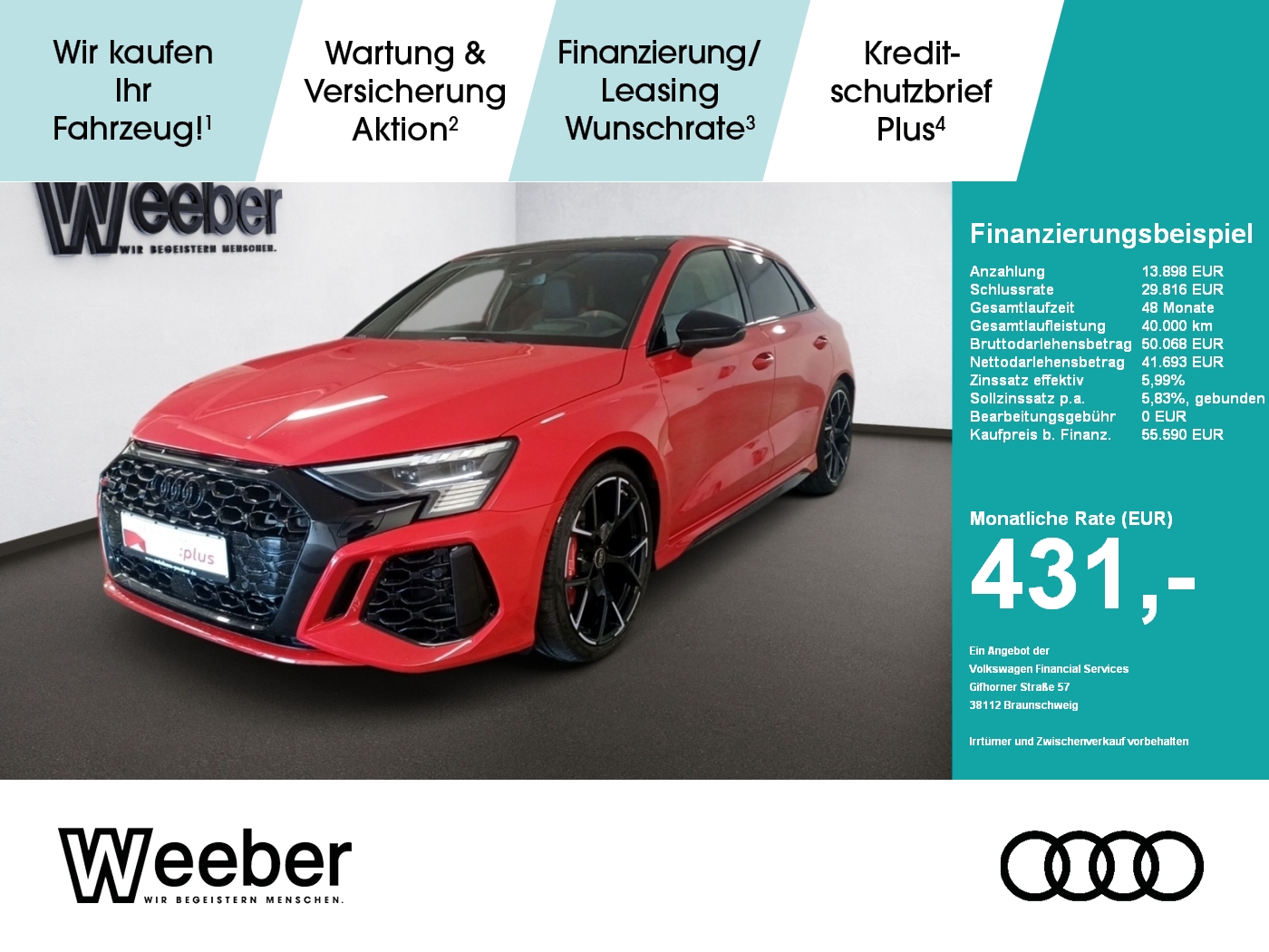 RS 3 Sportback HUD*NAVI*MATRIX*AGA*KERAMIK*PANO*VMAX