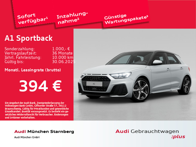 A1 Sportback S line 25 TFSI S tronic LED Navi 17" Alu ACC