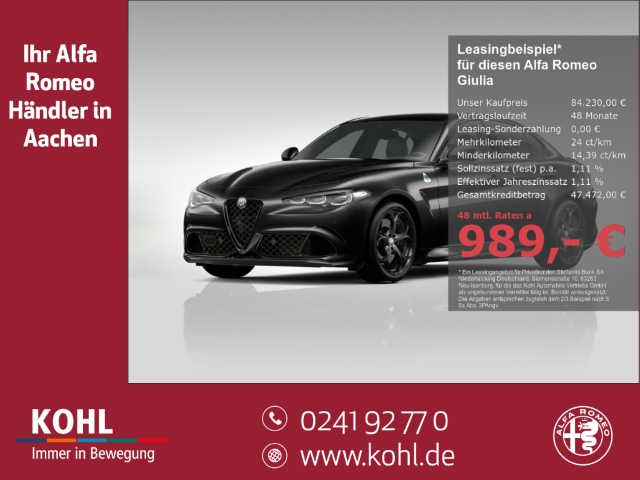 Giulia Quadrifoglio 2.9 V6 Bi-Turbo 520PS AT8 Keyless