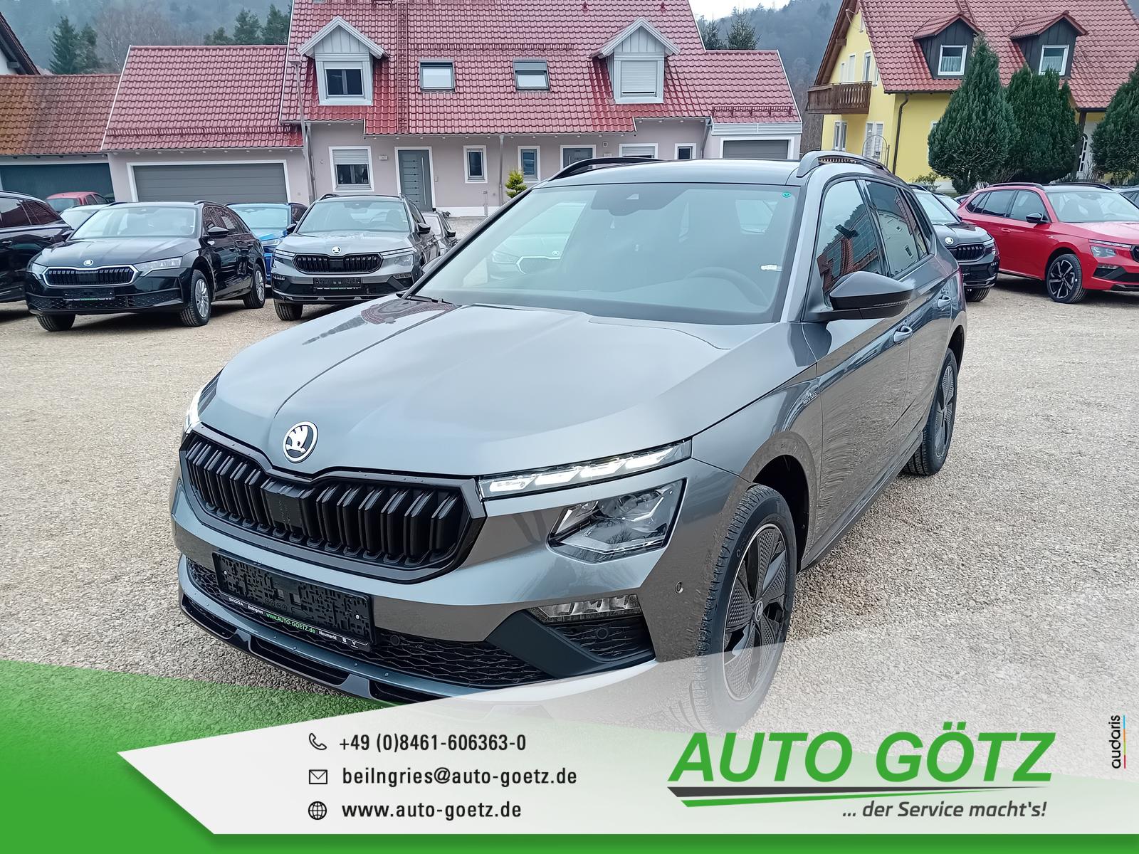 Skoda Kamiq Monte Carlo Vorb elektr Heckkl LichtAssist Induktiv Laden Frontscheibenheiz Ladeboden vo hi VZE Digi SpurAssist Sunset Spiegel elektr ankl
