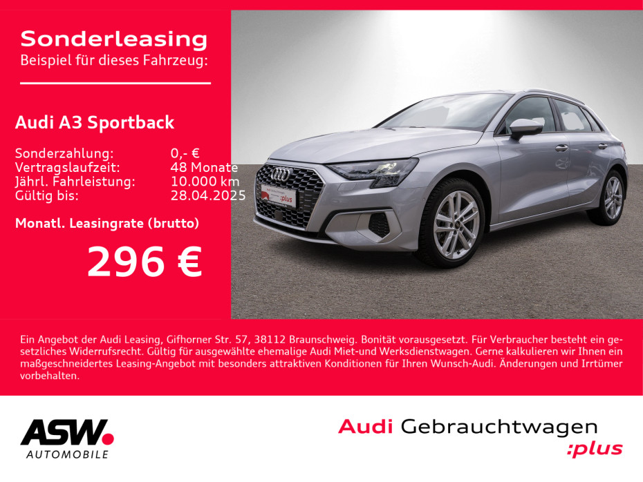 A3 Sportback Advanced 35TDI Stron Navi LED RFK VC