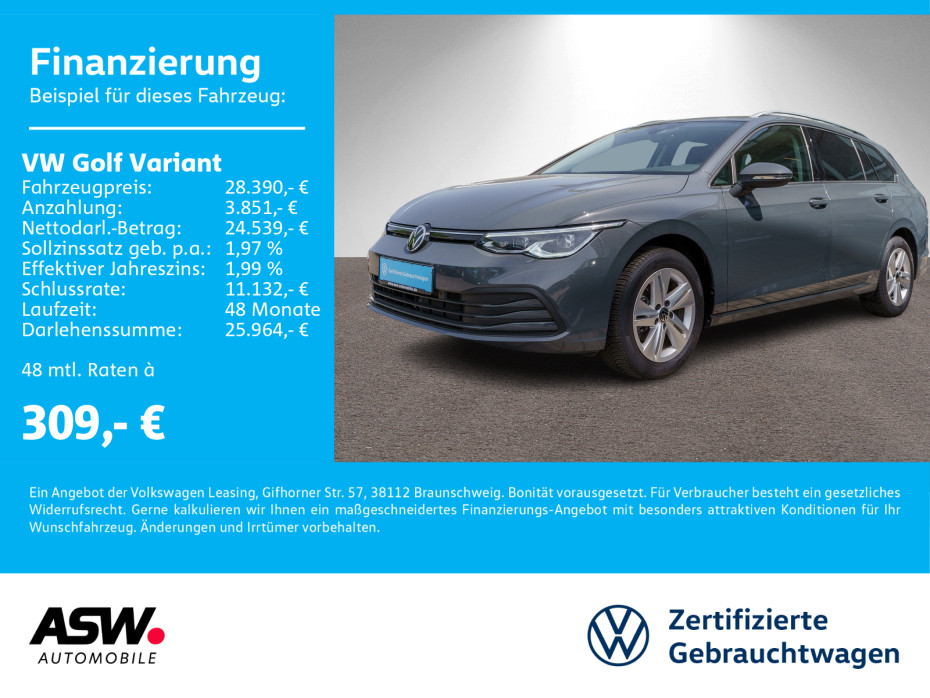 Golf Variant Life 1.5 TSI Navi LED SHZ Pano AHK