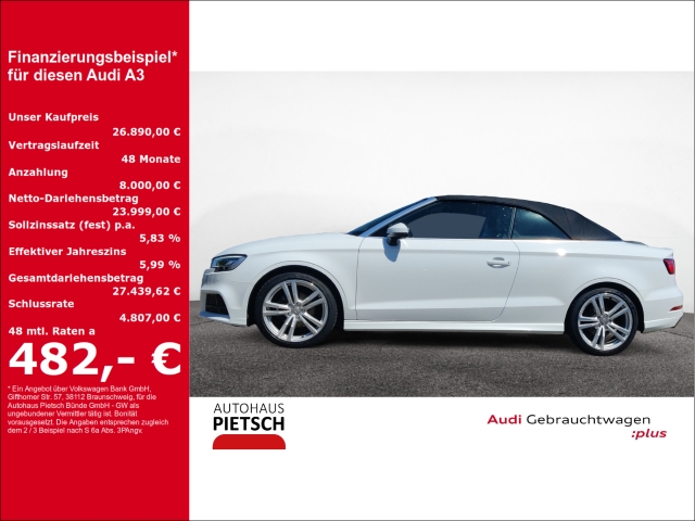A3 Cabriolet 1.4 TFSI S line LED ACC Navi