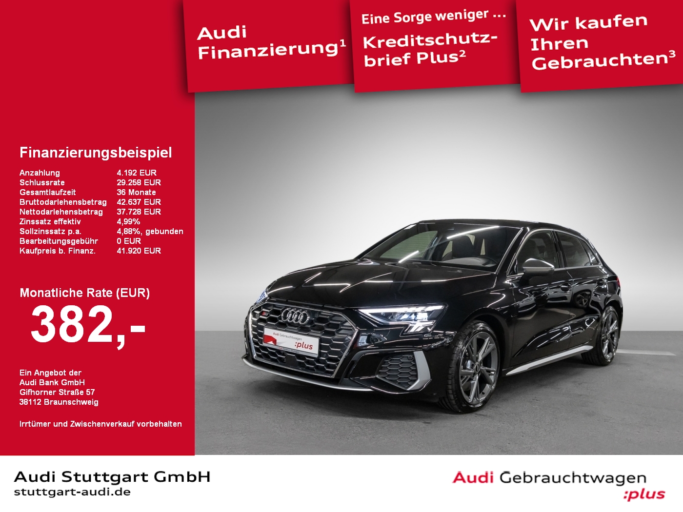S3 Sportback 2.0 TFSI quattro LED virtCo SHZ PDC