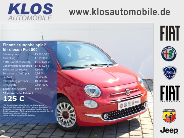 Fiat 500 1.0 GSE HYBRID RED BEATS