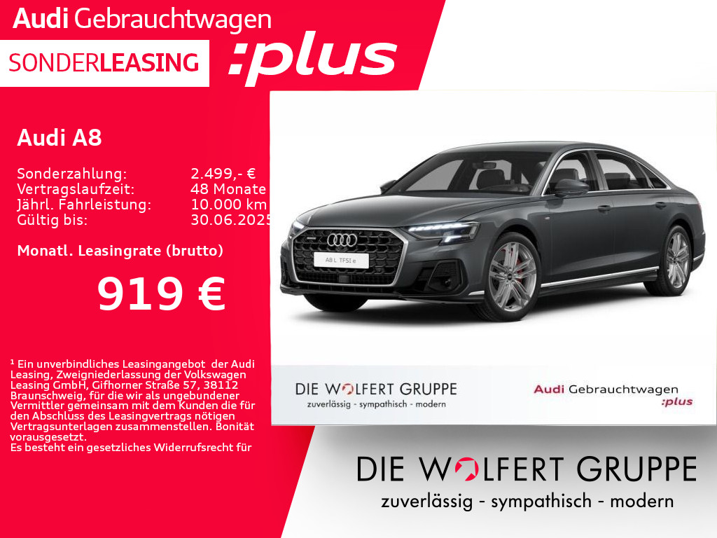 A8 lang 60 TFSI e quattro **0,5%**B&O ADVANCED