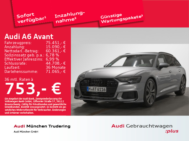 Audi A6 Avant Sport 45 TFSI qu S line Assistenzpaket Parken Stadt Businesspaket Optikapket schwarz S line Exterieur Sportpaket vo