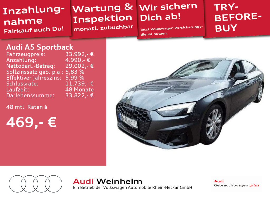 A5 Sportback 40 TDI edition one Black-Paket S-Line Navi Kamera Matrix LED uvm