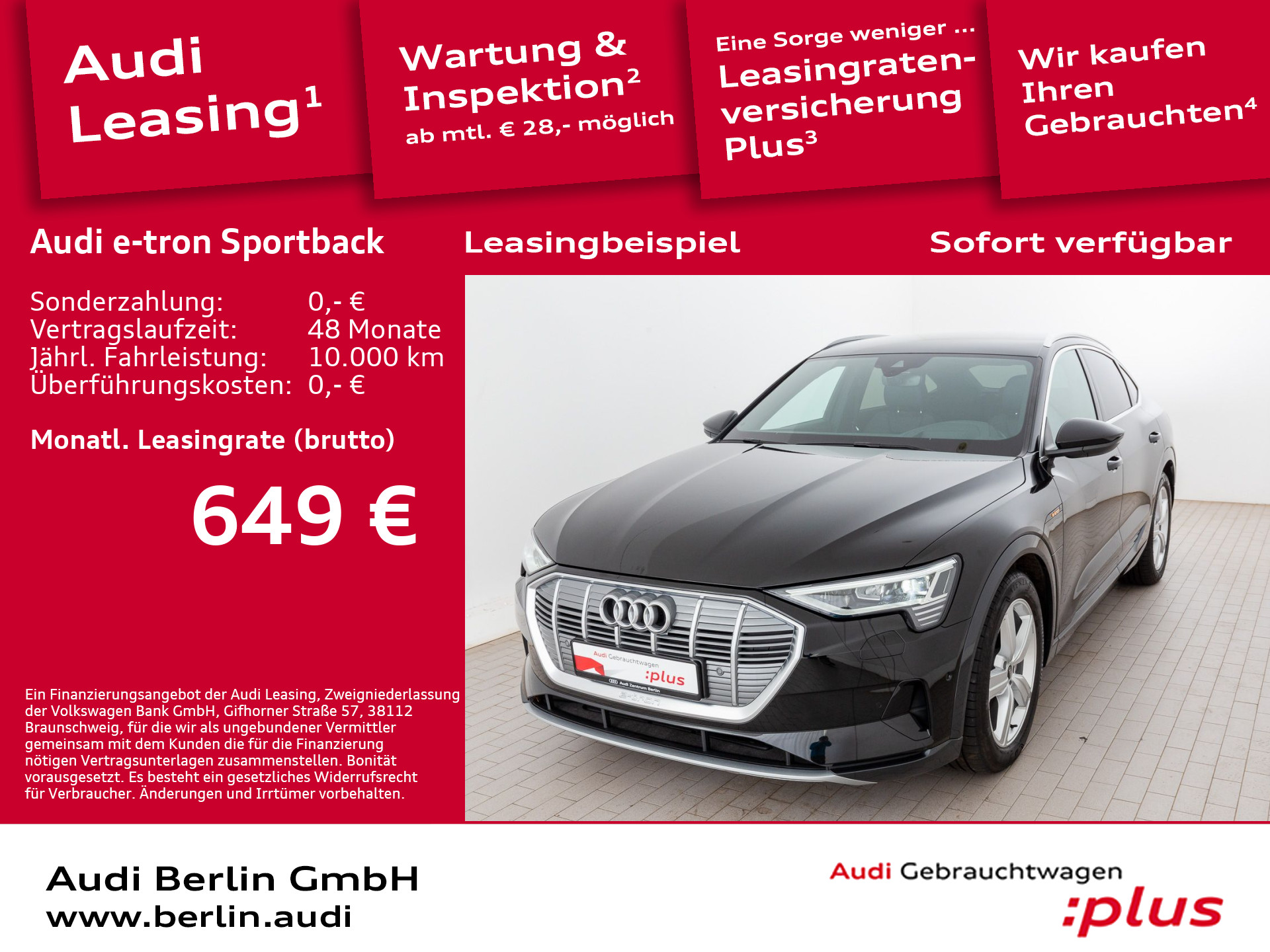 Audi e-tron Sportback advanced qu NACHTS