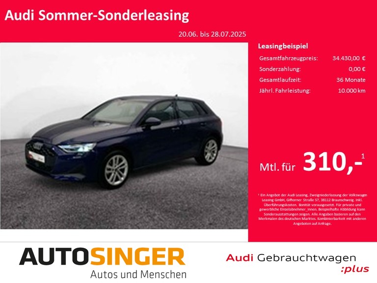 A3 Sportback 35 TDI *NAV*AHK*LED*VIRTUAL*SHZ*GRA