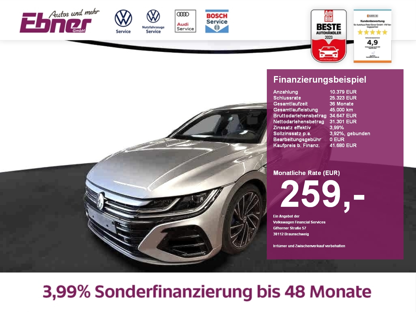Arteon Shooting Brake R 320PS 4M DSG NP:76tEUR! PANO+H&K-SOUND+MEMORY+NAVI+19 ALU!