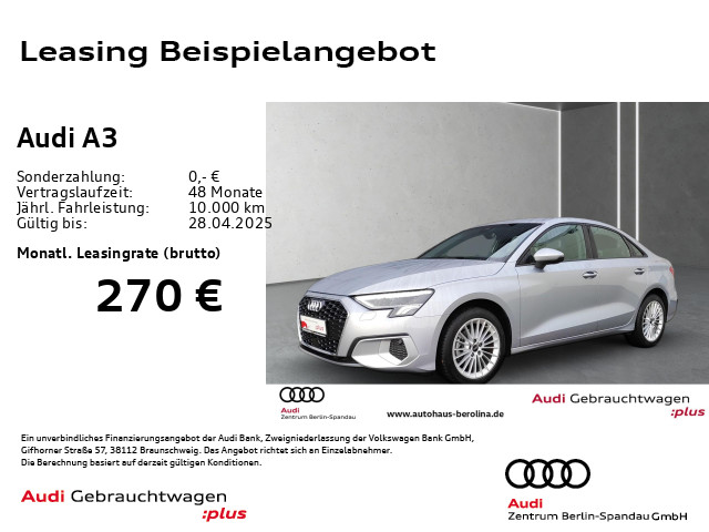 A3 Lim. 30 TDI Adv. S tronic *ACC*NAV+*LED*SHZ*