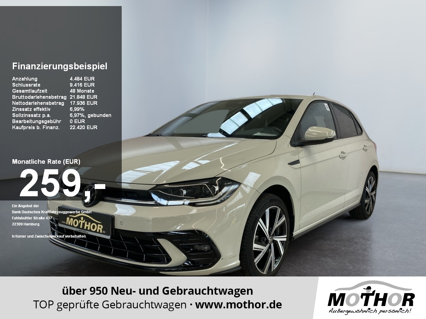 Polo VI R-Line 1.0 TSI DSG Matrix Scheinwerfer