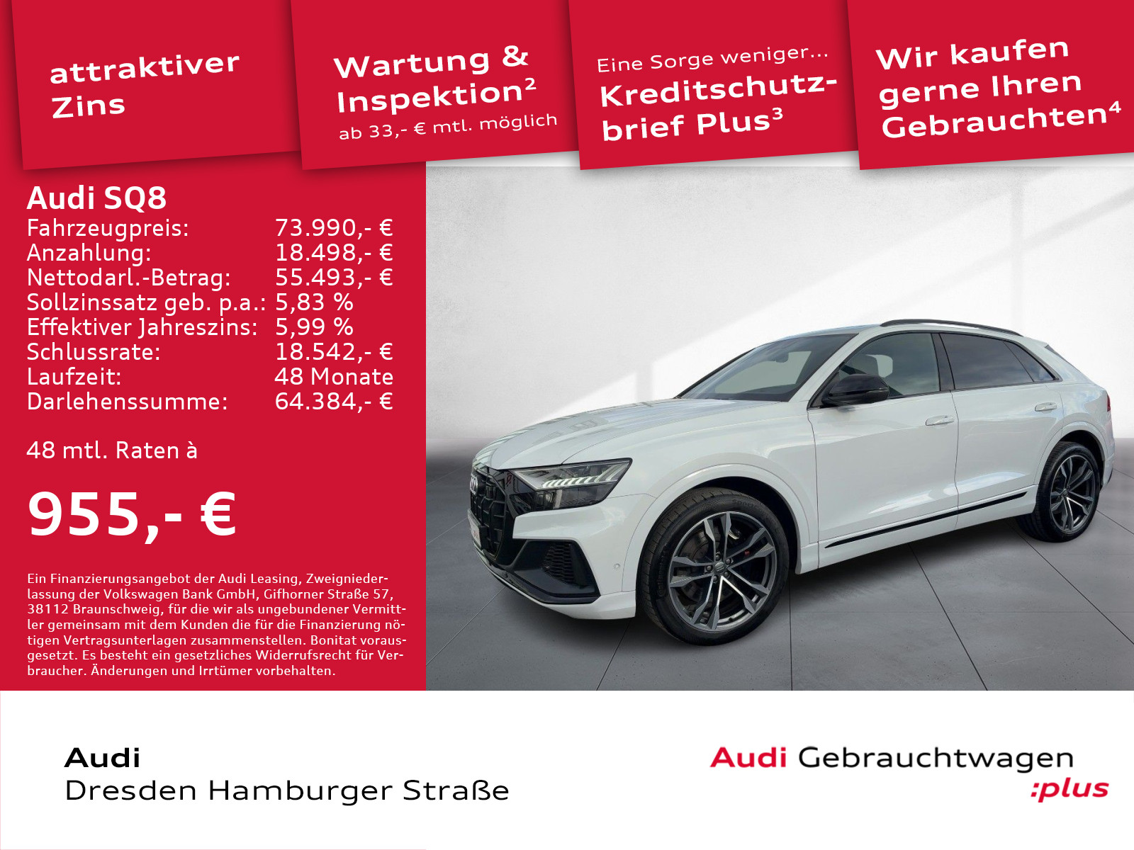 SQ8 4.0TDI quatt. Matrix Allradlenkung Pano AHZV