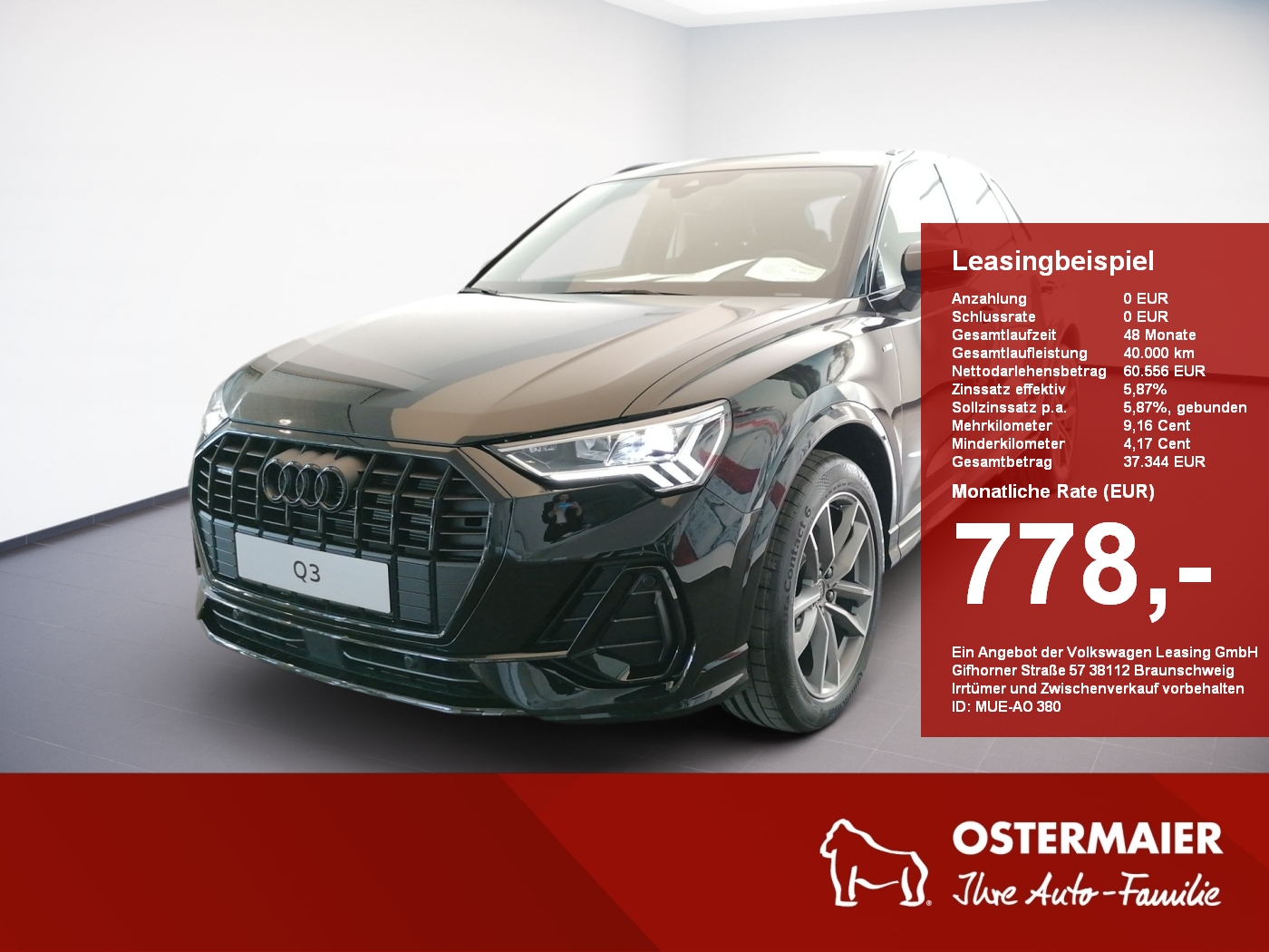 Q3 S line 40TDI 193PS quattro S tronic AHK.NAVI.ACC.KAMERA.SHZG.19 ALU.LED