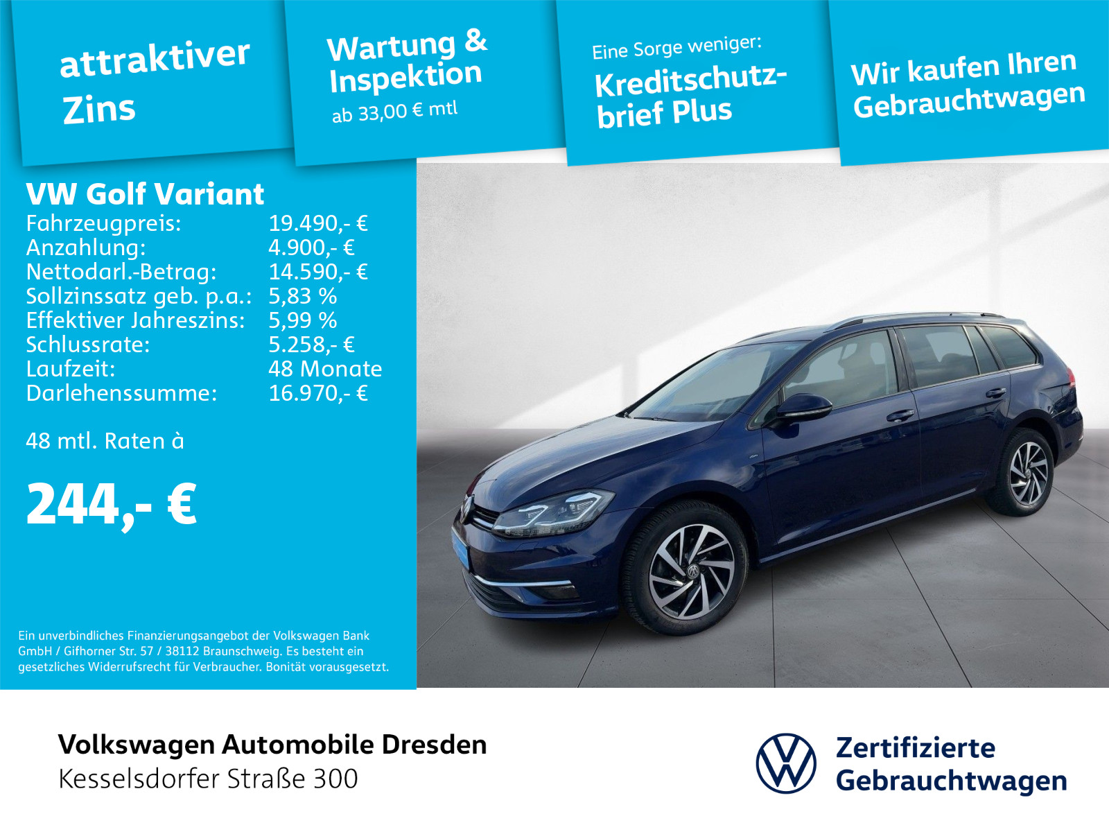 Golf VII Variant 1.6 TDI DSG JOIN AHZV ACC
