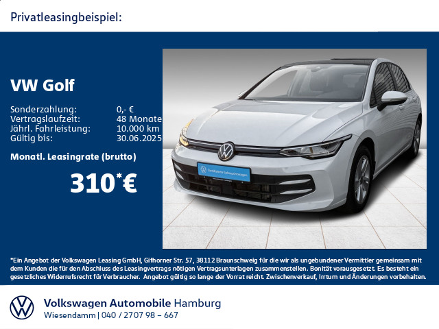 Golf VIII 1.5 eTSI DSG Life PANO/KAMERA/ACC/LED