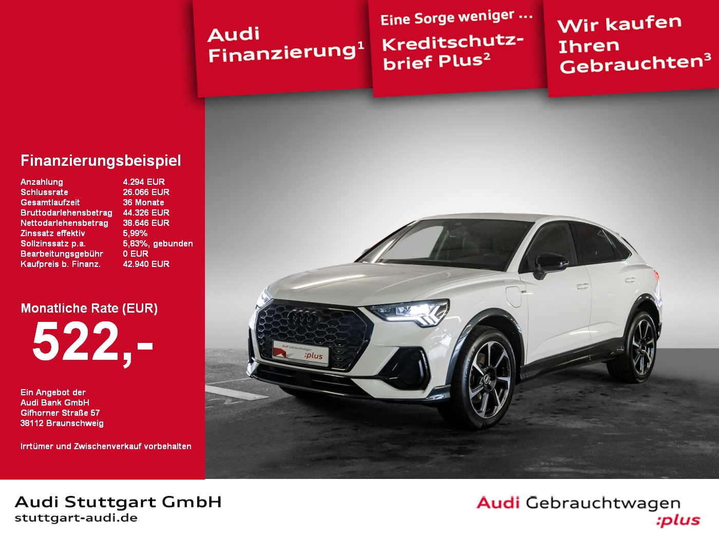 Audi Q3 Sportback 45 TFSI e S line Sonus Premium