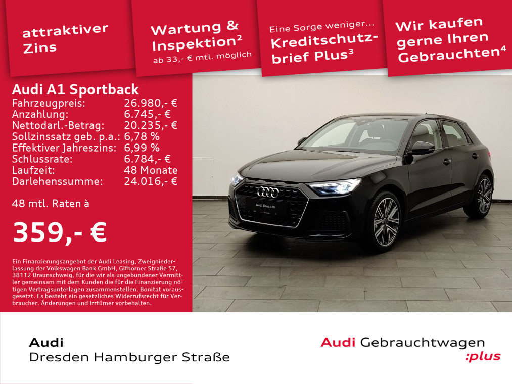 A1 Sportback advanced 25 TFSI S tronic UPE 34.094,- €