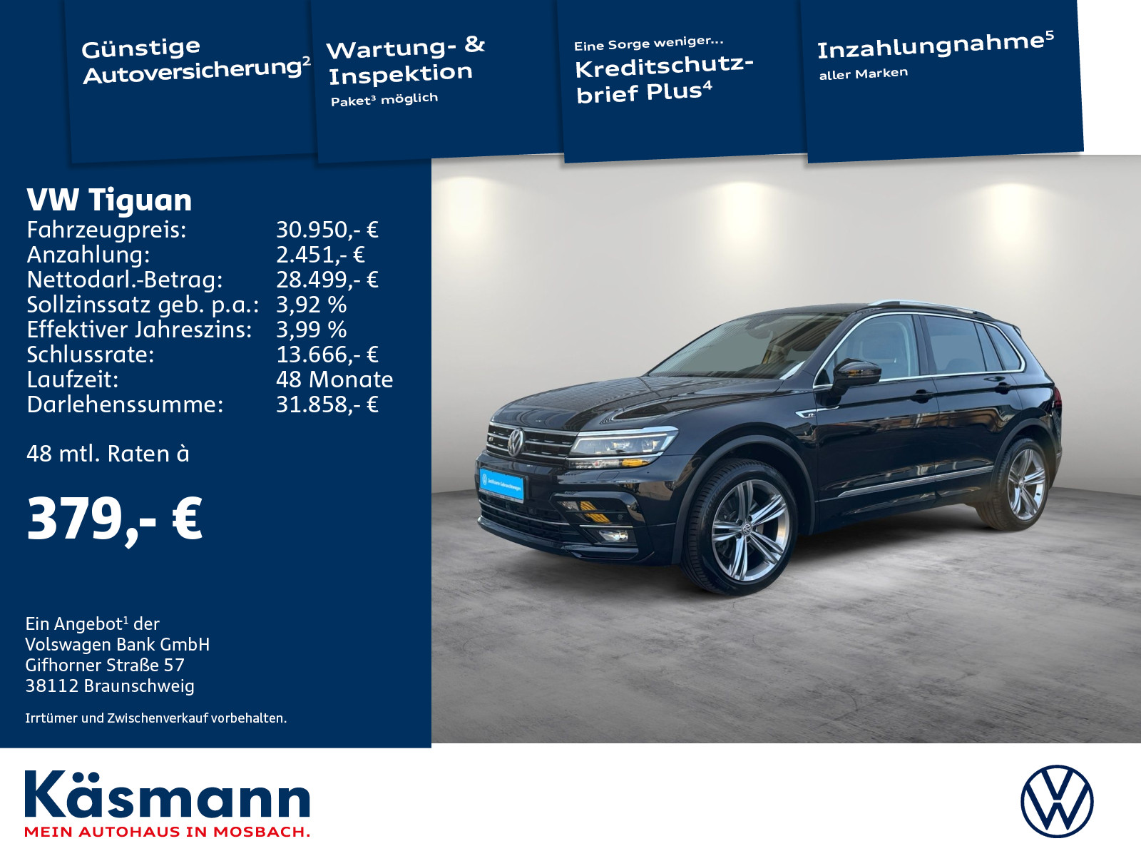 Tiguan Highline 2.0 TDI 4MO R-LINE AHK 360 LED