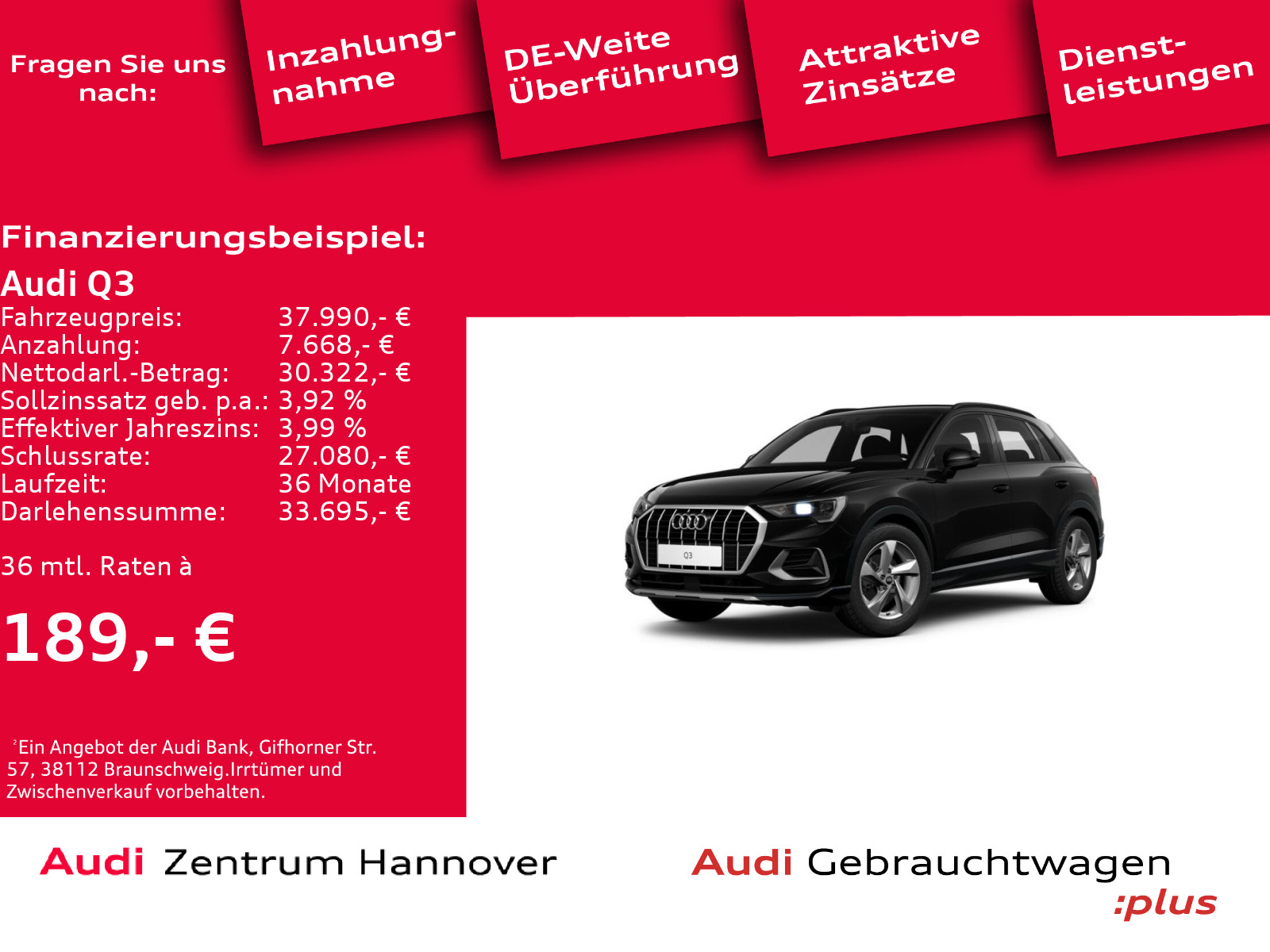 Q3 Advanced 35 TDI ACC Kamera Navi Teilleder