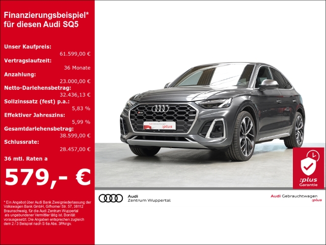 SQ5 Sportback 3.0 TDI QUATTRO PANO AHK B&O MATRIX LEDER DAB Basis