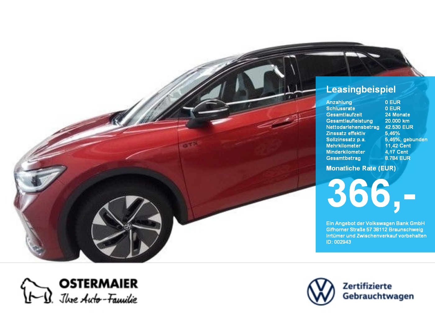 Volkswagen ID.4 GTX 300PS 73T 5J-G WÄRMEPUMPE AREA-VIEW VC