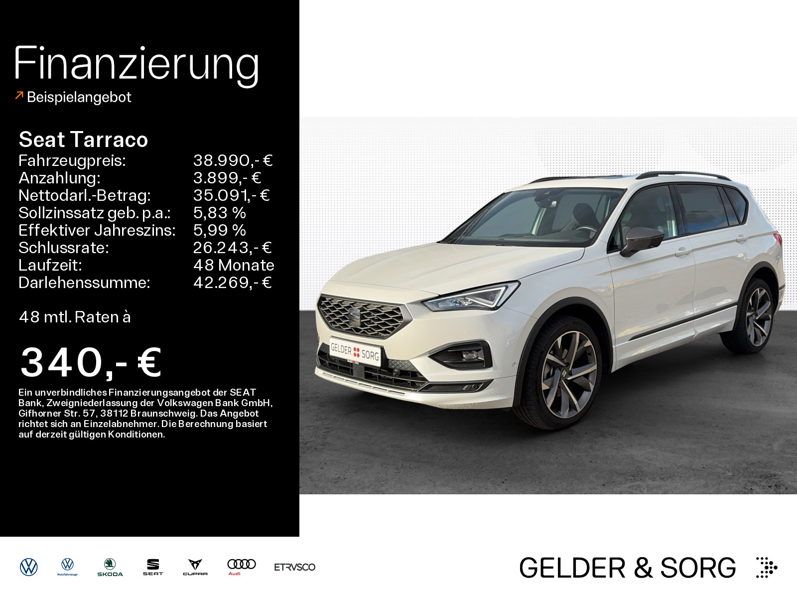 Tarraco FR 2.0 TDI 20Z*RFK*LED*AHK*7Sitzer*Pano*Navi