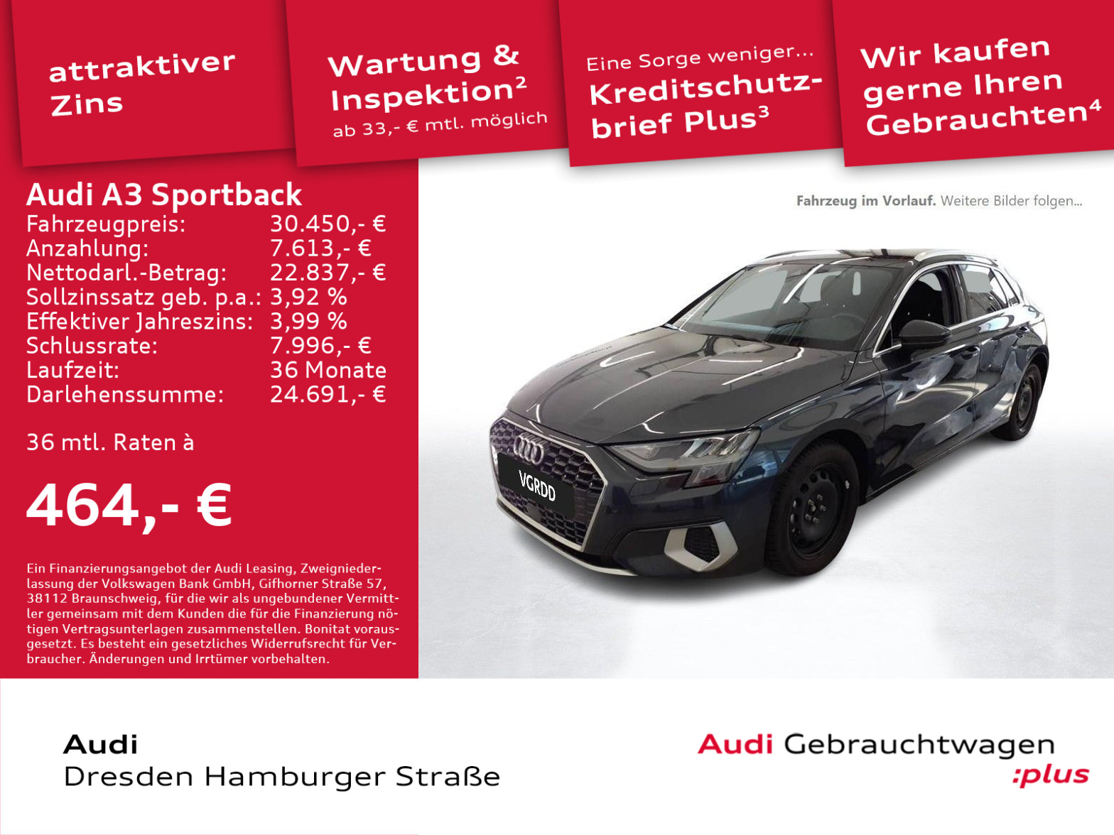 A3 Sportback 35 TFSI Advanced AHZV S tronic