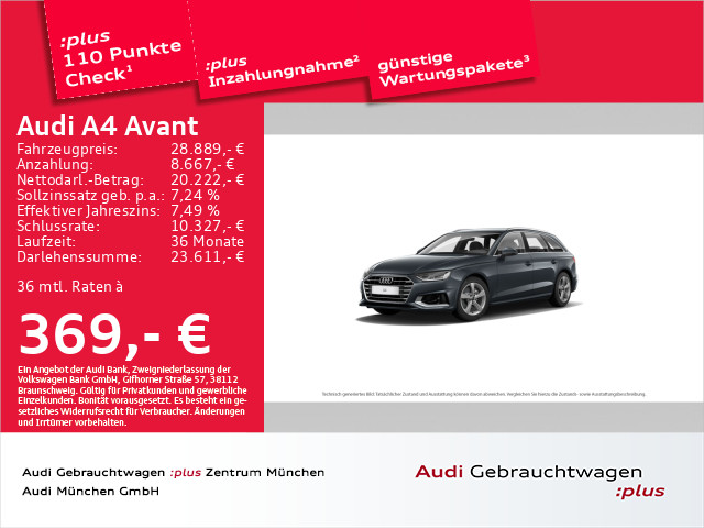 A4 Avant 40 TFSI S tronic advanced SitzHzg/PDC+