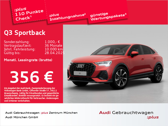 Q3 Sportback 45 TFSI e S tronic S line ACC/Virtual+/Navi+