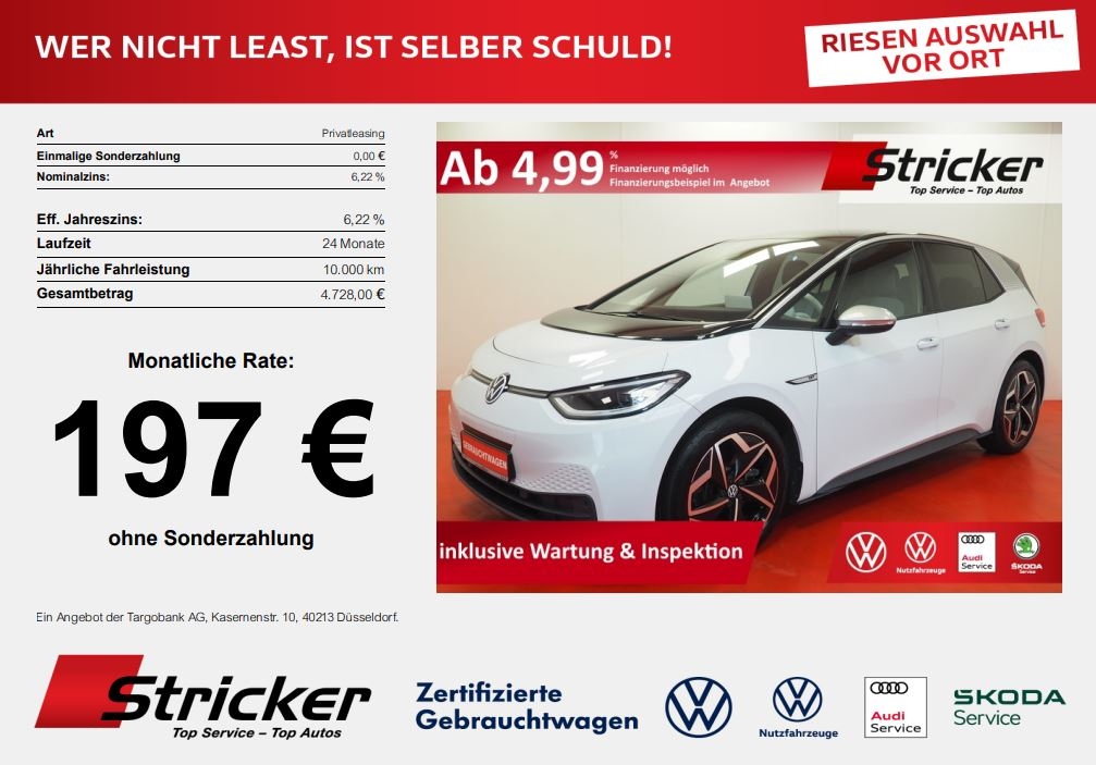 Volkswagen ID.3 °°1st Plus 150 58 197 ohne Anzahlung