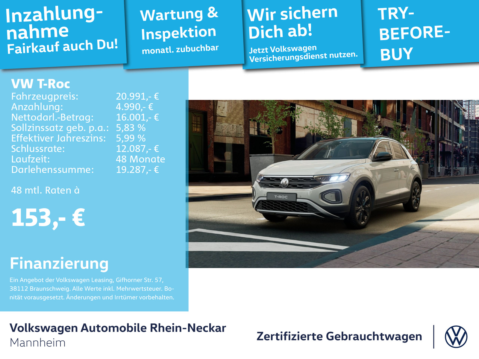 T-Roc 1.0 TSI Life Klima PDC LED uvm