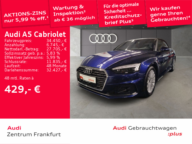 A5 Cabriolet 35 TFSI S tronic MatrixLED Leder DAB