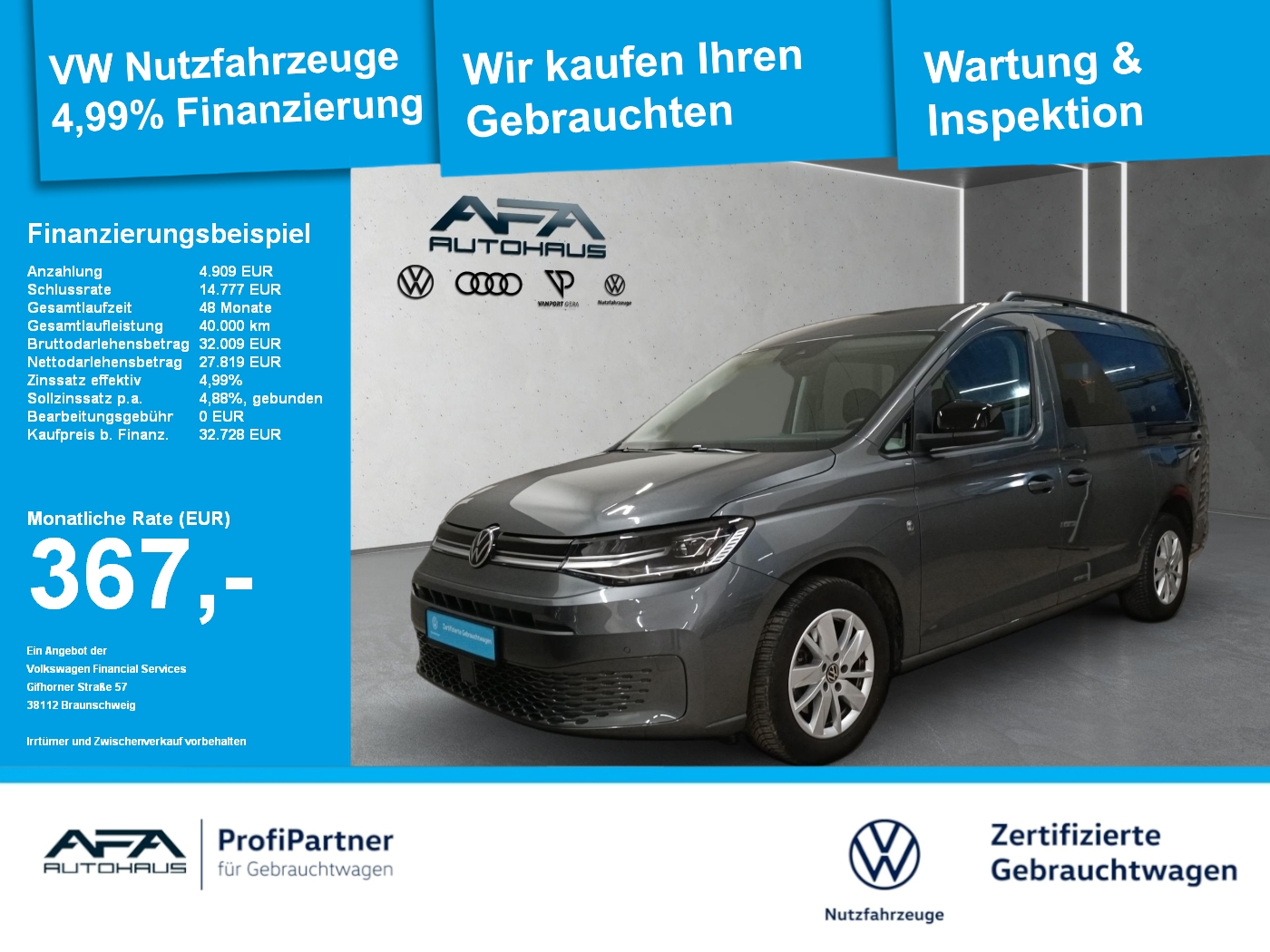 Caddy Maxi 2.0 TDI Life AHK*LED*ACC*Navi-Vorb.