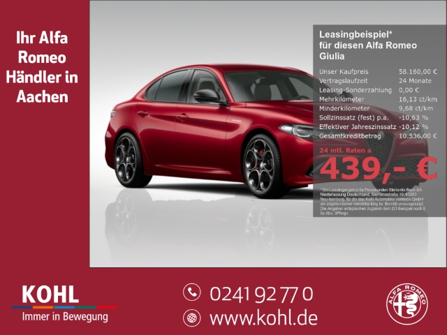 Giulia Veloce 2.0 Turbo 280 PS AT8 4x4 LED Totwinkel Memory Sitz