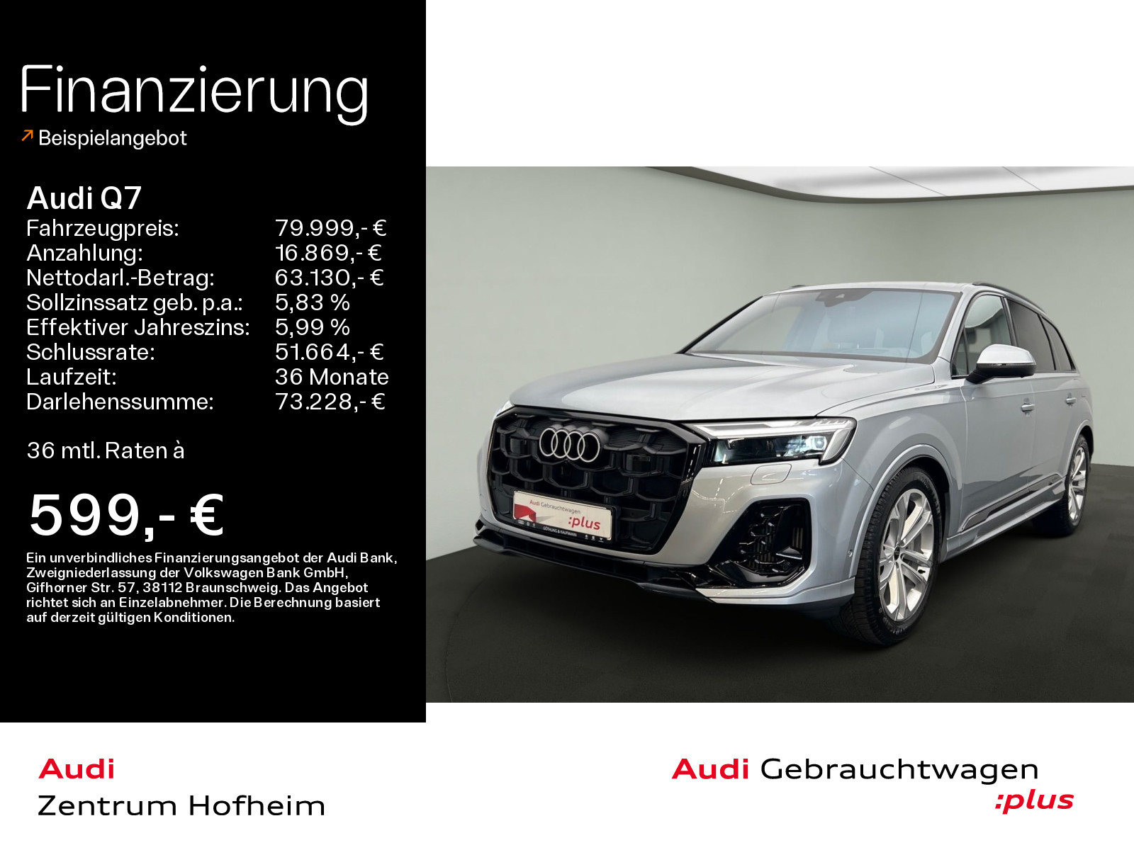 Q7 55 TFSIe qu S line tip*B&O*HUD*Pano*Matrix*Virtual*Navi+*ARL*Assistenz+*Optik*AHK*
