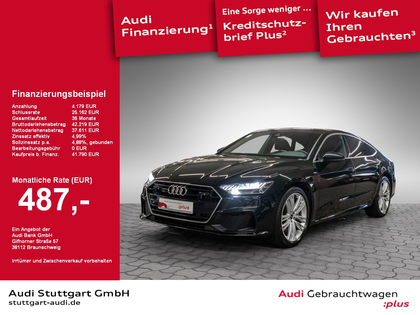 A7 Sportback 50 TFSI e quattro S line Matrix Kam
