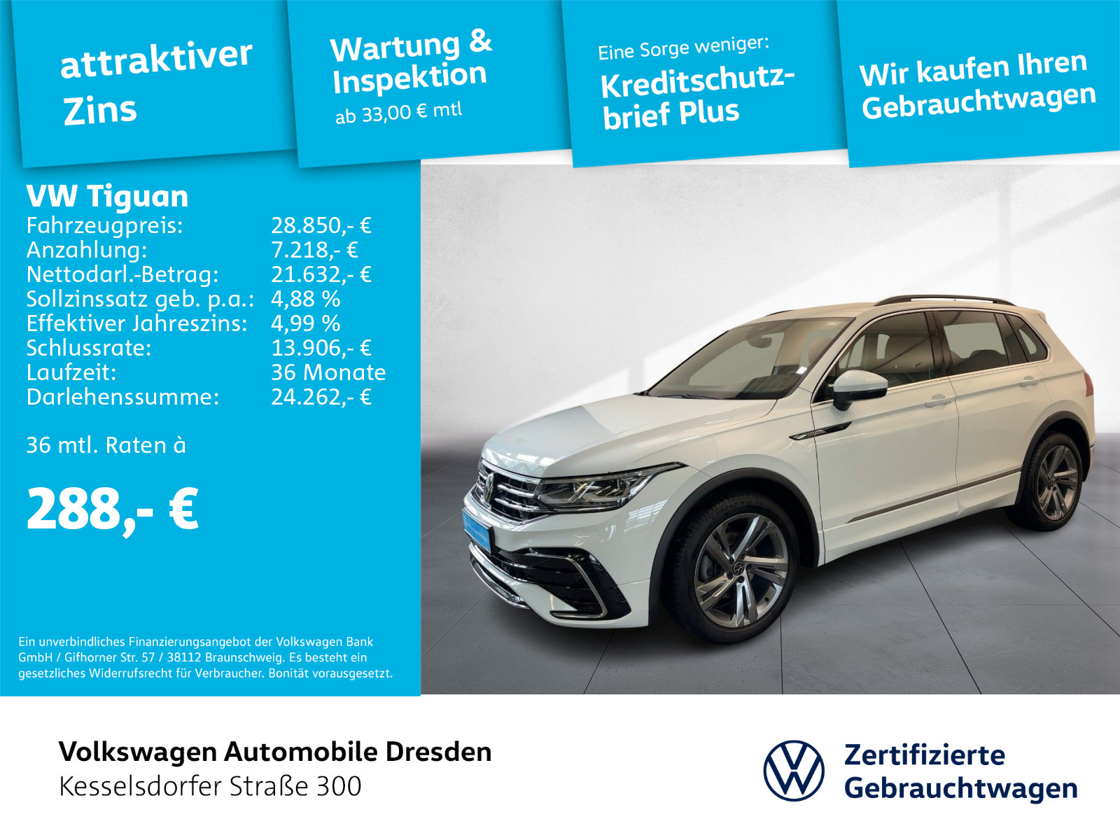 Tiguan 2.0 TDI DSG R-Line AHZV Kamera LED Navi