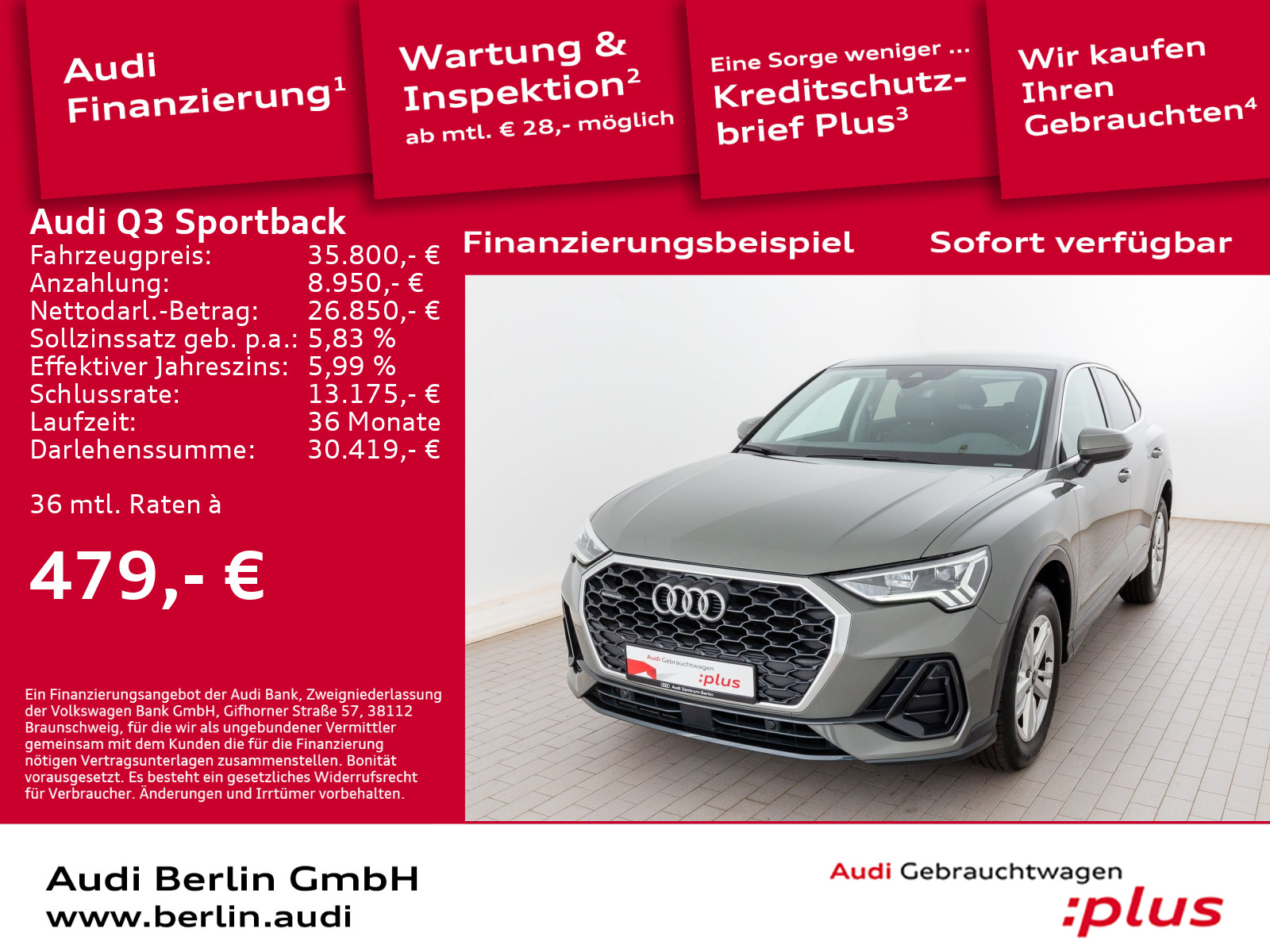 Q3 Sportback 40 TFSI qu. S tr. RFK PDC LED NAVI