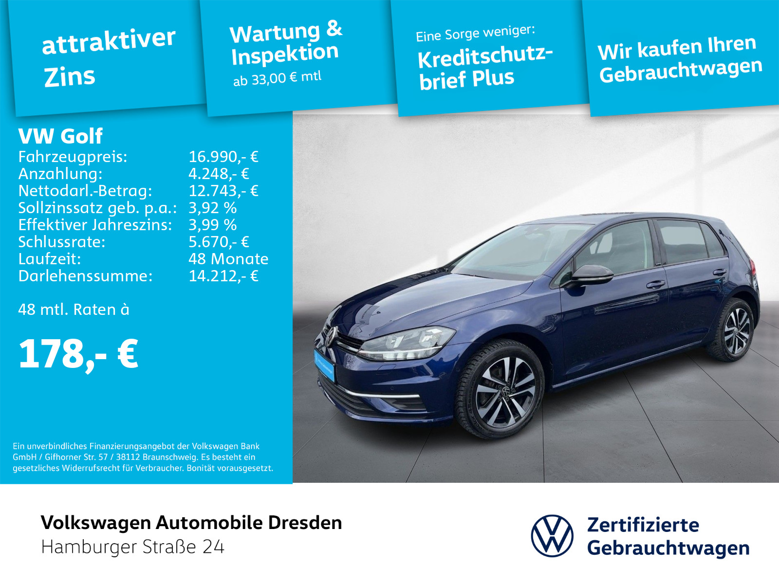 Volkswagen Golf 1.0 TSI VII IQ DRIVE BLINDSPOT