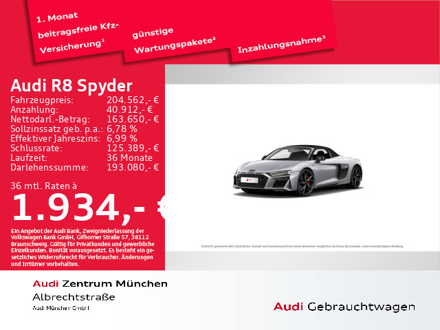 Audi R8 Spyder V10 performance quattro