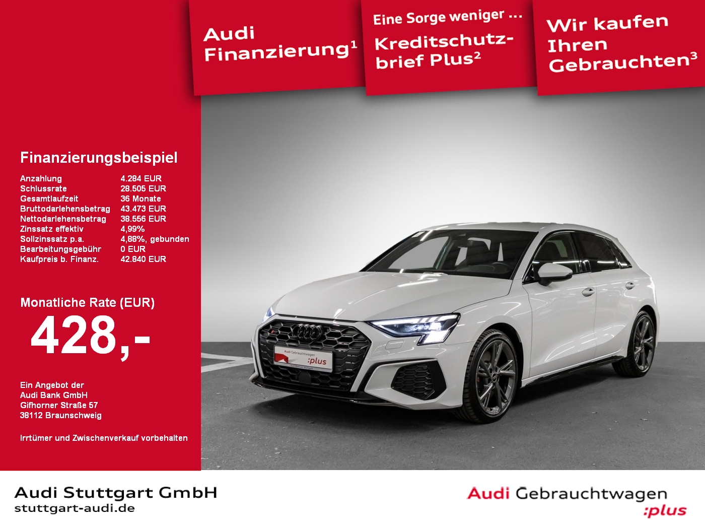 S3 Sportback 2.0 TFSI quattro Matrix virtC Kamera