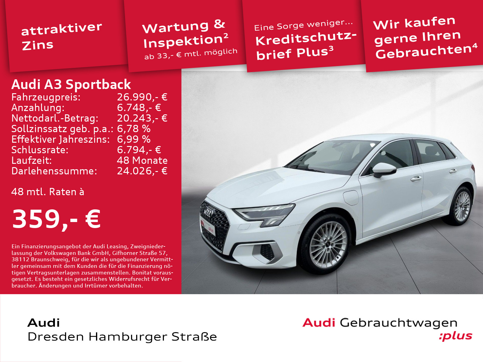 A3 Sportback 40TFSI e Advanced LED Navi S tronic