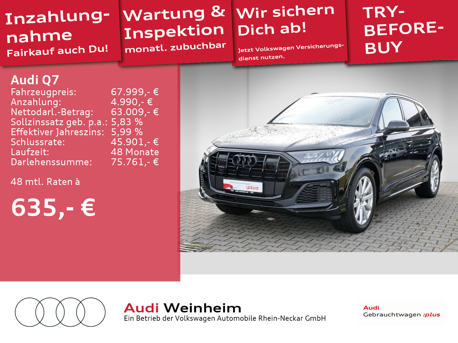 Q7 55 V6 TFSI quattro S-line Black-Paket Matrix-LED Head-up Luftfederung uvm